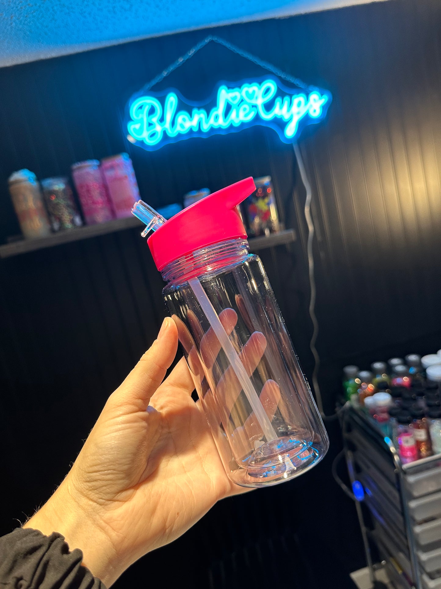 Plastic snow globe water bottle