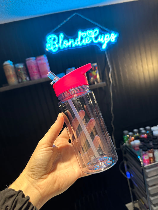 Plastic snow globe water bottle