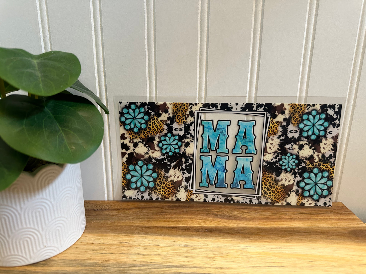 mama cow print & teal