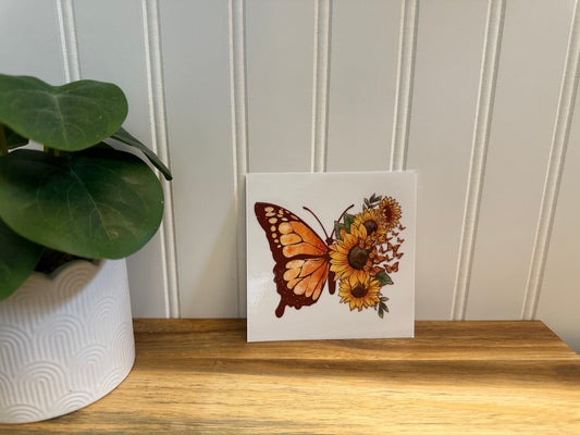 butterfly with sunflower wing